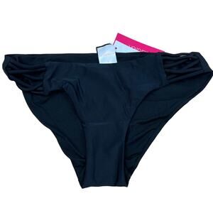 Xhilaration Women's Black Cheeky-Fit Bikini Bottom - Size Large - NWT